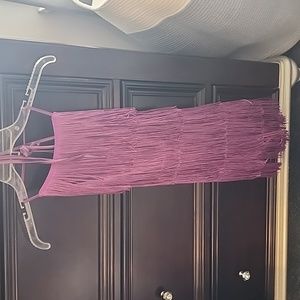 💜 purple Latin dance fringe dress